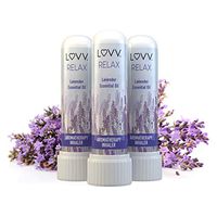Portable Lavender Aromatherapy Nasal Inhaler - Personal Pocket Essential Oil Diffuser - Mini Container for Easy Travel - Set of 3 (RELAX, 3-Pack)