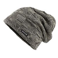 Theoylos Men's Knit Slouchy Beanie Winter Thick Beanie Hat Unisex Warm Oversized Beanie Hats Soft Slouchy Knit Hat Khaki