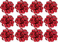 PMU Gift Bows Confetti, Large, Metallic Red (12/Pkg) Pkg/1