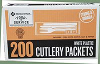 Daily Chef White Plastic Cutlery Packets, 200 Count