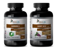 Metabolism and Energy Vitamins - Grape Seed Extract - GRAVIOLA - graviola Extract - (2 Bottles Combo)