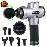 HOSSEE Professional Massage Gun, Portable Deep Tissue Percussion Handheld Muscle Massager for Pain Relief with LCD Screen 20 Speeds 6 Adaptor Noise Reduction