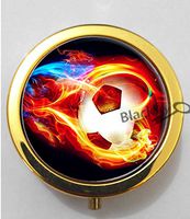 BlackKey Soccer Ball Theme 3-Compartment Decorative Pocket Gift Box Case Organizer for Pill, Color 2 -481