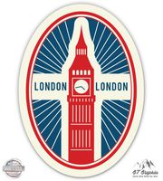 London Suitcase Sticker - 3" Vinyl Sticker - For Car Laptop I-Pad Phone Helmet Hard Hat - Waterproof Decal