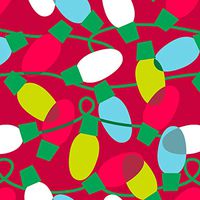 Hallmark Roll Wrap - Lightbulbs Red