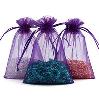 ECVILLA Kipoo 100pcs 4 x 6 Organza Bags, Gift Bags Organza Drawstring Pouch Jewelry Party Wedding Favor Party Festival Gift Bags Candy Bags (Purple)