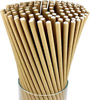 100% Compostable Drinking Biodegradable Eco-Friendly Bulk Paper Straw, 150 Brown Foil Bulk Paper Straws