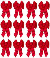 Holiday Trim # 7372 11 Loop, Deluxe, Red Velvet Wired Christmas Bow- Quantity 12