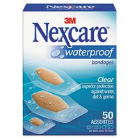 Nexcare 43250 Waterproof, Clear Bandages, Assorted Sizes, 50/Box