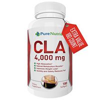 PureNutria CLA 4000 - Max Strength Fat Burner for Men and Women, Natural Weight Loss Exercise Enhancement, Build Lean Muscle, Burn Fat - High Potency Conjugated Linoleic Acid Softgels - Stimulant Free