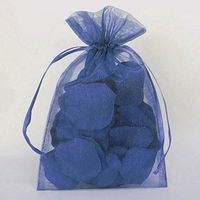 Sheer Organza Pouch Bag, 144-pack (5" x 6.5", Navy Blue)