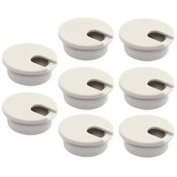 HJ Garden 8pcs 1-3/8 inch Desk Wire Cord Cable Grommets Hole Cover for Office PC Desk Cable Cord Organizer Plastic Cover White