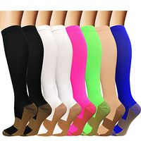 Copper Compression Socks For Men & Women(8 Pairs)- Best For Running,Athletic,Medical,Pregnancy and Travel -20-30mmHg