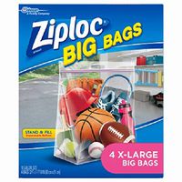 (6) packages Ziploc # 65644 4 pack Extra Large Extra Heavy Duty Big Bags / Storage Bags