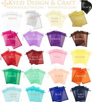 200 Pcs Mixed Colors (Chosen by Random) 3x4 Sheer Drawstring Organza Bags Jewelry Pouches Wedding Party Favor Gift Bags Gift Bags Candy Bags [Kyezi Design and Craft]