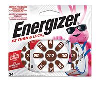 Energizer Hearing Aid Batteries Size 312, EZ Turn & Lock (24 Battery Count)