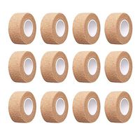 12pc-1 Inch Wide Skin Colour Elastic Self- Adhesive Bandage Finger Tape，First Aid Wrap Bandages, for Wrist and Ankle Sprains & Swelling