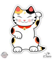 GT Graphics Maneki Neko Cat - 8" Vinyl Sticker - For Car Laptop I-Pad - Waterproof Decal
