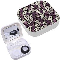 Portable Contact Lens Case Box Travel Kit Mirror + Bottle + Tweezers Container Holder [ Endless Stylish Texture ]