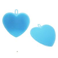 ORYOUGO 2 Pack Silicone Non Stick Dishwashing Brush,Silicone sponges,Removal Cleaner Sponge Brush - Kitchen Dishes Pot Pan Bowl and Wash Fruits and Vegetables,Kitchen Accessories Blue