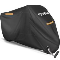 Favoto Motorcycle Cover All Season Universal Weather Premium Quality Waterproof Sun Outdoor Protection Durable Night Reflective with Lock-Holes & Storage Bag Fits up to 96.5" Motorcycles Vehicle Cover