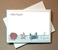 Personalized Gifts - Sea Shore Note Cards (40 Non-foldover Cards and Blank Envelopes)