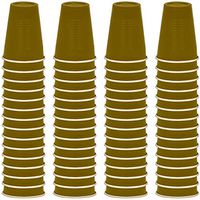 DecorRack 12 oz Disposable Plastic Cups, Solo Party Cups, Gold (60 Pack)