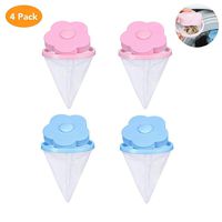 Volwco Washing Machine Lint Traps, Reusable Floating Lint Mesh Bag Hair Filter Net Pouch, Laundry Lint Remover Ball Pet Hair Wool Catchers for Washer Helping Hands (4 Pack)