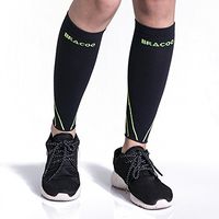 Bracoo Compression Shin Splints Leg Sleeves - Men, Women, Cycling, Running, Basketball, Strength Training, Nursing, Maternity and Various Sporting Activities, LE70, Yellow Accent, Medium