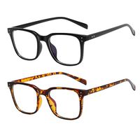 Computer Game Glasses 2 Pack Square Blue Light Blocking Glasses,UV Filter Lens Anti Eyestrain Lightweight Frame Eyeglasses