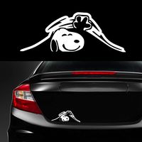 Trunk Peek Snoopy Vinyl Decal Sticker (White for Dark Cars)
