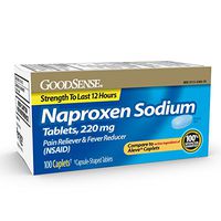 GoodSense Naproxen Sodium Tablets, 220 mg, All Day Pain Reliever and Fever Reducer, Strength to Last 12 Hours, 100 Count