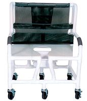 MJM International 130-5-DDA-NC Bariatric Shower Chair with Full Support Commode Opening Seat, No Commode Pail with Drop Arms, 700 oz Capacity, 45" Height x 34" Width x 29" Depth, Royal Blue/Forest Green/Mauve