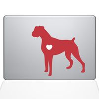 The Decal Guru I Love My Boxer Dog Decal Vinyl Sticker, 11" MacBook Air, Red (1481-MAC-11A-DR)