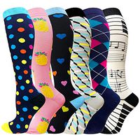 Compression Socks For Men & Women(1/3/6 Pairs) - Best Graduated Athletic & Medical for Running, Flight, Travel 20-30mmHg (Assort 15 - 6 Pairs, Small / Medium)