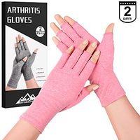 2-Pairs SupreGear Women' s Arthritis Gloves, Rheumatoid Arthritis Compression Gloves for Arthritis Hands, Pain Relief Gaming Typing Fingerless Gloves for Ladies, Elders