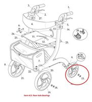 Rear Wheel Bearings for Drive RTL10266 Nitro Rollator Walker - 1 Pair