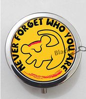 BlackKey Never Forget Who You Are 3-Compartment Decorative Pocket Gift Box Case Organizer for Pill, Color 1 -34