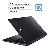 Acer Aspire E5 15.6-Inch FHD 1080P Premium Laptop, Intel Dual Core i3-8130U up to 3.4 GHz, Intel UHD 620, 8GB DDR3 RAM, 1TB HDD, USB-C, HDMI, WiFi, Bluetooth, DVD, Windows 10 Home