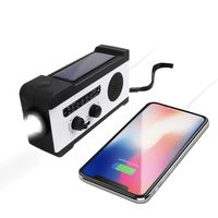 Emergency Solar Hand Crank Portable Radio, NOAA Weather Radio for Household and Outdoor Emergency with AM/FM, LED Flashlight, Reading Lamp, 2000mAh Power Bank USB Charger and SOS Alarm