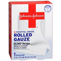 (2 Pack) Johnson & Johnson Red Cross First Aid Rolled Gauze 2" - Each