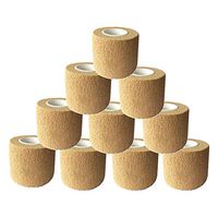 JMXC 10 Bulk Pack,5cm×4.5m,Self Adhesive Tape,Cohesive Bandage Tape,First Aid Wrap Bandages,Strong Elastic Sports Tape for Wrist, Stretch Athletic Tape for Ankle Sprains & Swelling(Skin Color)