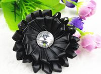 10pcs Ribbon Double Sunflowers Wedding Decoration Appliques-(Pick Color) (Black)