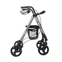 EGCLJ Lightweight Foldable Rollator Walker with Seat Backrest, Heavy Duty Walker for Elderly, Disabled, Limited Mobility Patients, Walking Stabilizer