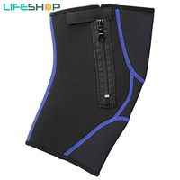 LifeShop Compression Knee Support Brace with Built in Adjustable Zipper - 1 Pair (Black)