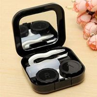 STCorps7 Color: Black, Portable Cute Travel Contact Lens Case Eye Care Kit Holder Mirror Box