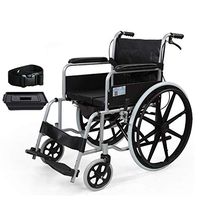 Chunse Lightweight Folding Transit Wheelchair,Attendant Wheelchair with Seat Belt