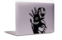 Die-cut Decal Vinyl Sticker Iron Man Superhero for Macbook Laptop Car (15" Mac with Reflective apple)
