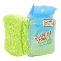 Parve Green Dishwashing Sponges – Multifunctional Absorbent Cleaning Cellulose Scrub and Scouring Pad – Durable and Soft – Color Coded Home and Kitchen Accessories by The Kosher Cook