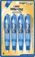 BIC Wite-Out Exact Liner Correction Tape, White, 4 Tapes (3 Packages of 4 Tapes)